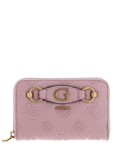 Guess Izzy Peony Portafoglio Zip Around Medio Apricot Rose Logo