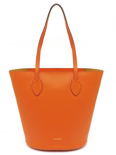 COCCINELLE DIANA Grana Double Shopper a spalla FLASH ORANGE - Borse Donna