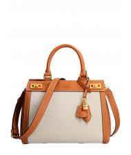 GUESS cross body bag Katey Luxury Satchel Natural / Camelia