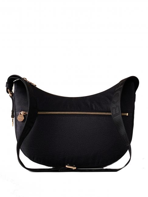 BORBONESE LUNA BAG SMALL ECO LINE Sacca con tracolla dark black - Borse Donna