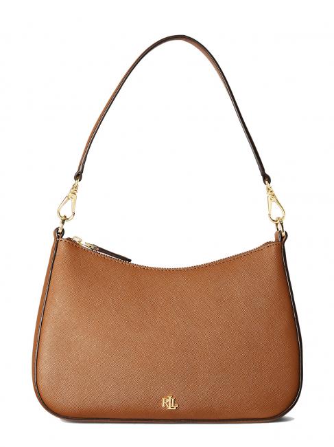 RALPH LAUREN DANNI Borsa a spalla, con tracolla, in pelle lauren tan7 - Borse Donna