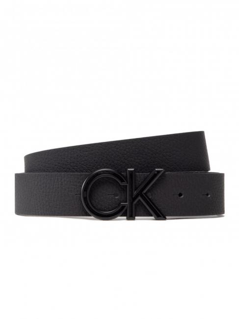 CALVIN KLEIN CK CUT OUT Cintura in pelle, accorciabile ckblack - Cinture