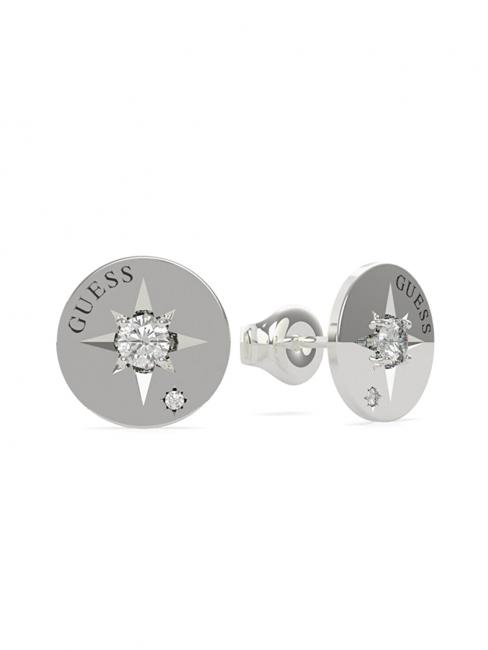 GUESS ENGR COMPASS AND CRYSTAL STUD Orecchini SILVER - Orecchini