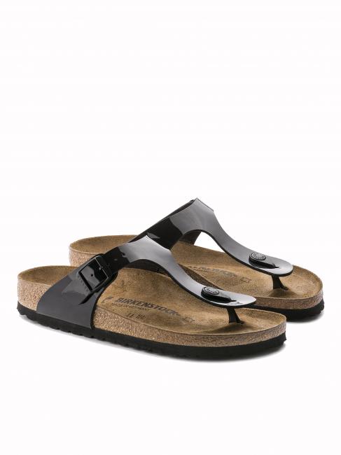 BIRKENSTOCK GIZEH Infradito in Birko-Flor vernice black - Scarpe Unisex