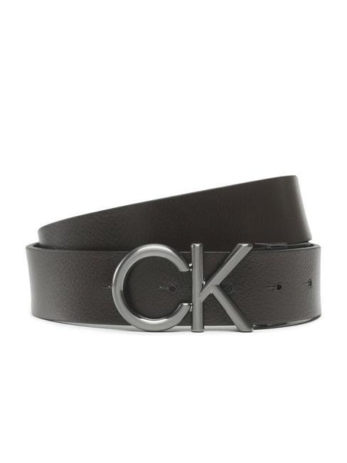 CALVIN KLEIN CK METAL BOMBE REV Cintura in pelle double face ckblack - Cinture