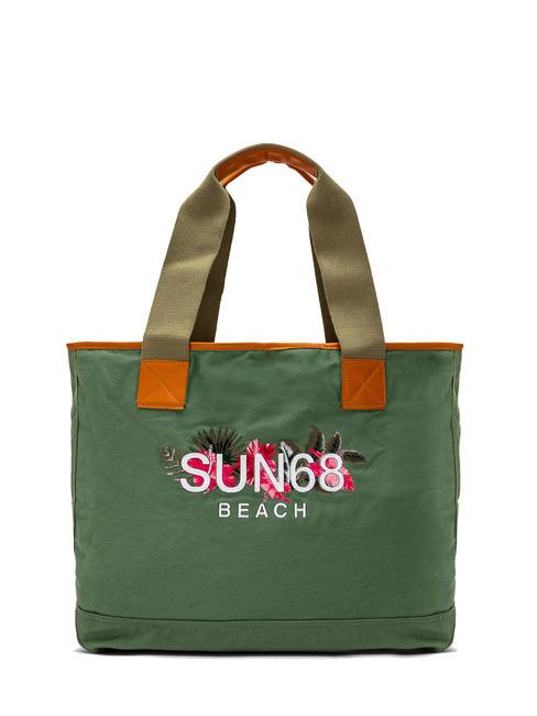 SUN68 LOGO BEACH Borsa mare in canvas militare - Borse Donna