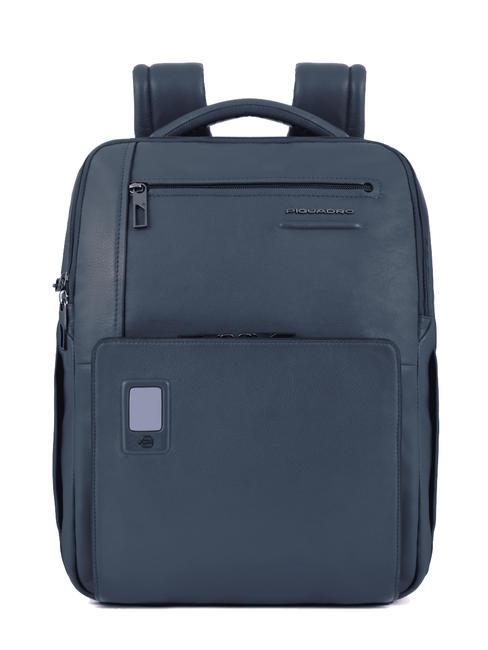 PIQUADRO AKRON Zaino in pelle antifurto, porta pc 15" blu - Zaini da lavoro porta PC