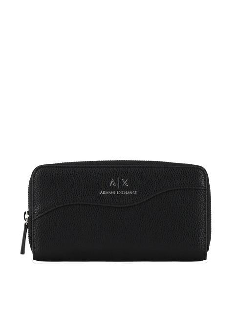 ARMANI EXCHANGE A|X Portafoglio grande zip around Nero - Portafogli Donna