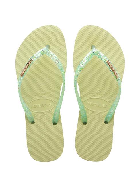 HAVAIANAS SLIM GLITTER FLOURISH Infradito in gomma green garden - Scarpe Donna