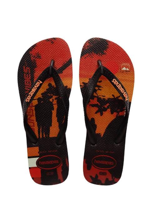 HAVAIANAS HYPE Infradito black/black/ begonia orange - Scarpe Uomo