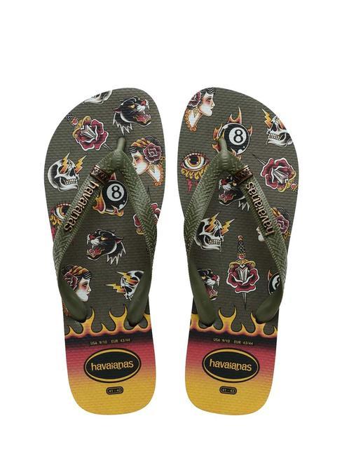 HAVAIANAS TOP TRIBO Infradito black/moss - Scarpe Uomo