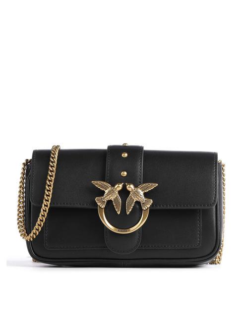 PINKO LOVE ONE POCKET Borsa in pelle nero-antique gold - Borse Donna