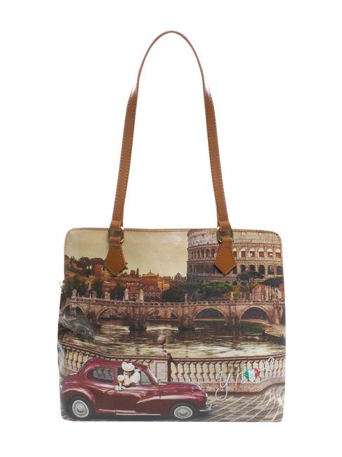 YNOT YESBAG Tote bag triplo scomparto roma vintage - Borse Donna