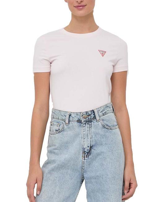 GUESS MINI TRIANGLE T-shirt slim fit low key pink - T-shirt e Top Donna