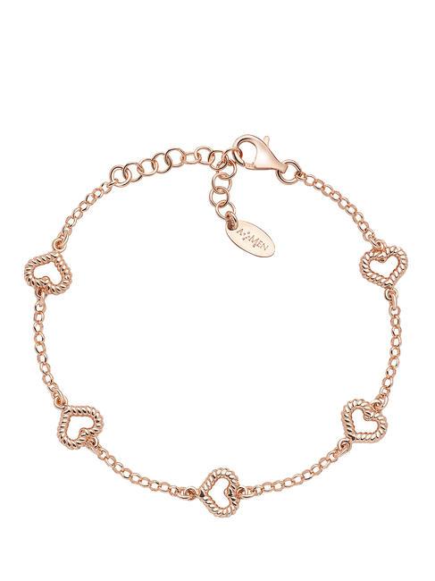 AMEN COCCOLE Bracciale cuori placcato oro rosa rose - Bracciali Donna