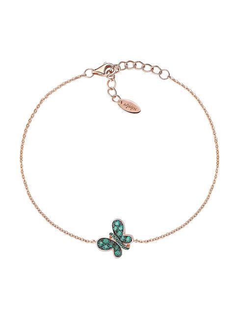 AMEN FARFALLE Bracciale zirconi blu e bianchi rose - Bracciali Donna