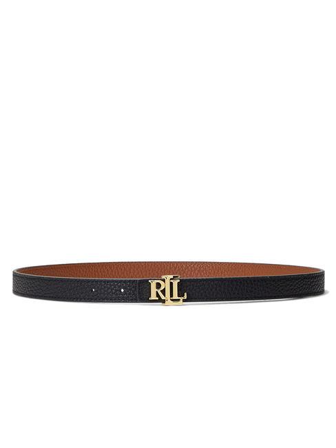 RALPH LAUREN RL LOGO Cintura reversibile in pelle black/lauren tan - Cinture