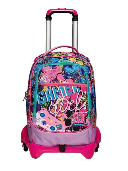 SJGANG GLEAMLED GIRL JACK Zaino Trolley Sganciabile, 3 ruote cactus flower - Zaini con carrello