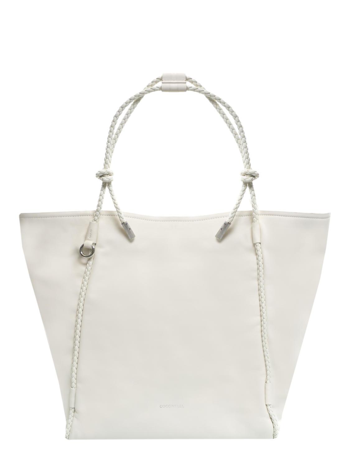 Coccinelle Sinfonia Borsa A Spalla Shopper In Pelle White White