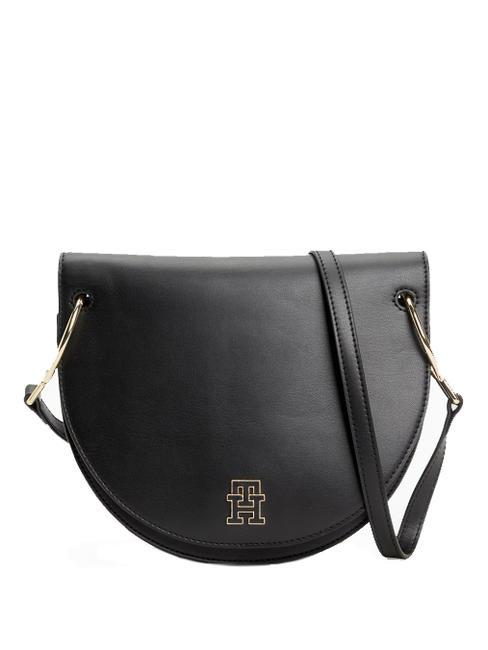 TOMMY HILFIGER TH CHIC Borsa saddle monogram black - Borse Donna