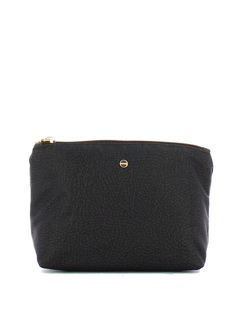 BORBONESE CLASSICA POUCH MEDIUM Necessaire con zip dark black - Bustine & Necessaire