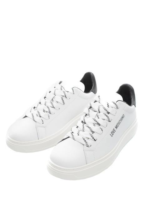 LOVE MOSCHINO BOLD40 Sneakers in pelle bianco/nero - Scarpe Donna