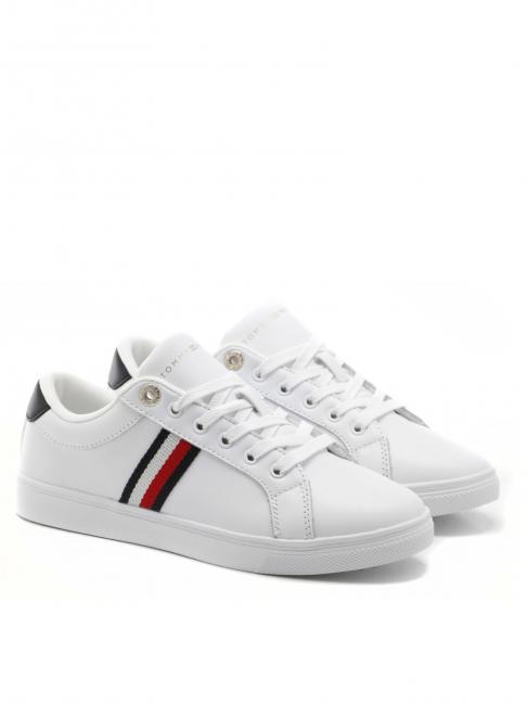 TOMMY HILFIGER ESSENTIAL WEBBING Sneaker in pelle white - Scarpe Donna