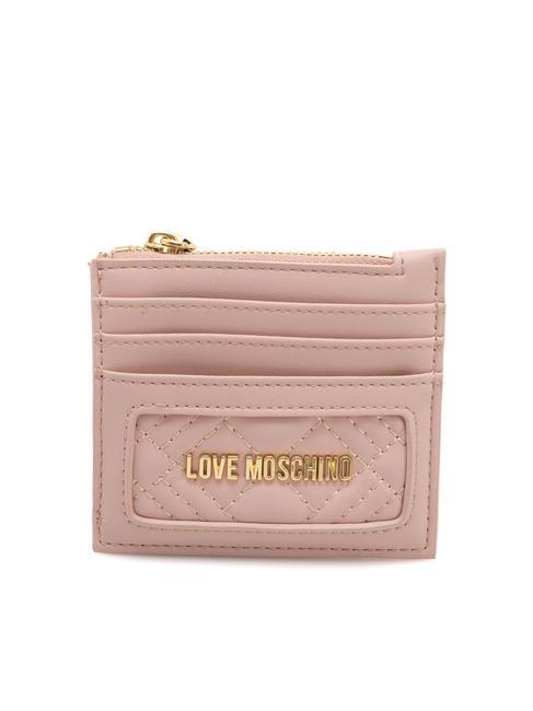 LOVE MOSCHINO QUILTED Portacarte piatto con zip cipria - Portafogli Donna