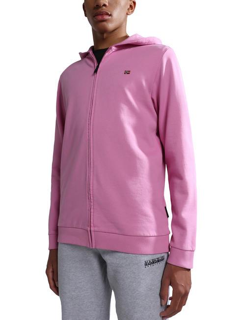 NAPAPIJRI K BALIS Felpa cappuccio bandiera full zip pink cyclam p91 - Felpe Bambini