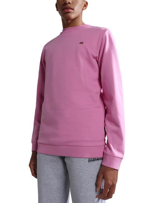 NAPAPIJRI K BALIS Felpa girocollo micro bandiera cotone pink cyclam p91 - Felpe Bambini