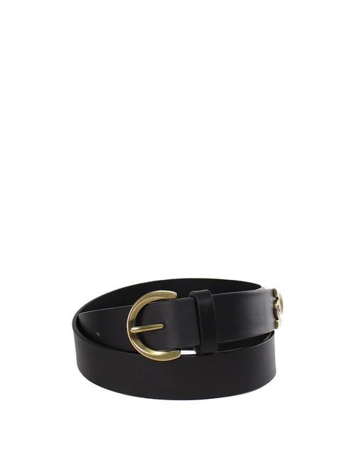 PINKO FORTALEZA  Cintura in pelle nero-antique gold - Cinture