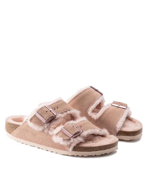 BIRKENSTOCK ARIZONA SHEARLING Sandalo in pelle e pelliccia light rose - Scarpe Donna