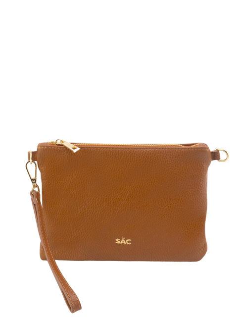 LESAC ROBERTA Pochette in pelle dollaro cuoio scuro - Borse Donna