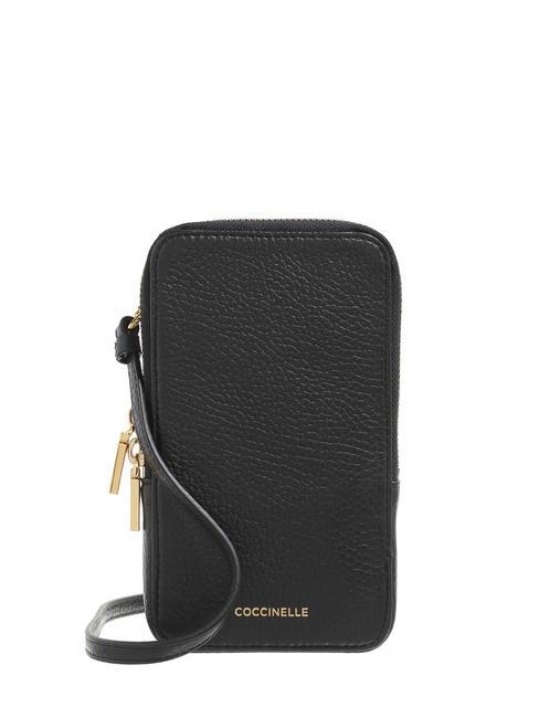 COCCINELLE FLOR Pochette porta iPhone con tracolla Nero - Borse Donna