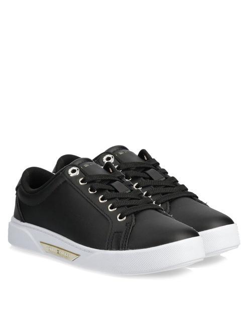 TOMMY HILFIGER GOLDEN COURT Sneakers in pelle black/gold - Scarpe Donna