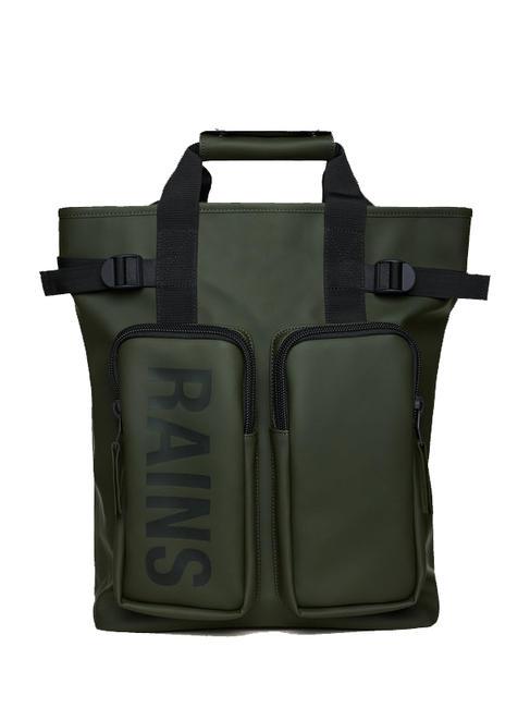 RAINS TEXEL TOTE Zaino Borsa impermeabile green - Zaini da lavoro porta PC