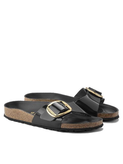 BIRKENSTOCK MADRID BIG BUCKLE Sandalo in pelle verniciata shine black - Scarpe Donna