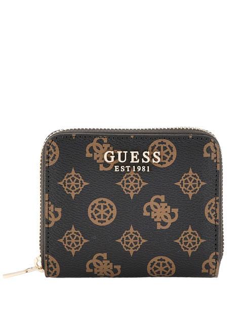 GUESS LAUREL Logo Mini Portafoglio Zip Around mochalog - Portafogli Donna