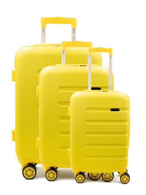 ROCCOBAROCCO EXPEDITION Set 3 trolley cabin, medio, grande giallo - Set Trolley