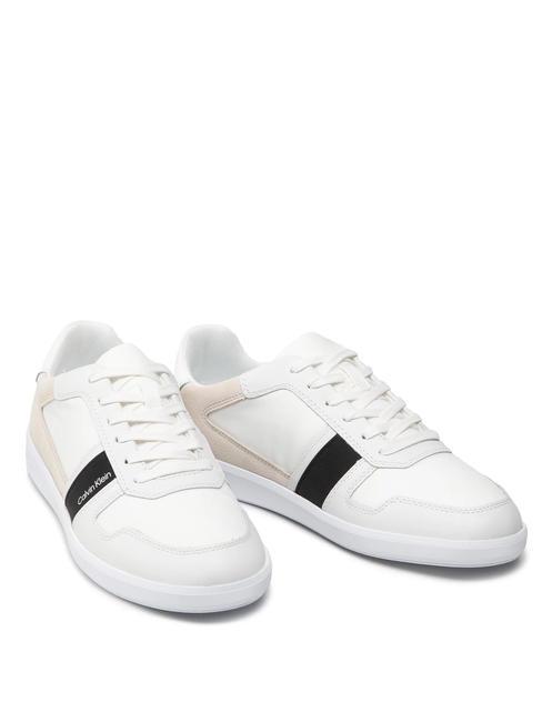 CALVIN KLEIN LOW TOP LACE UP MIX Sneakers triple white - Scarpe Uomo