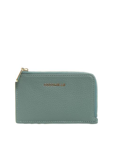 COCCINELLE METALLIC SOFT Portacard / Portamonete in pelle kale green - Portafogli Donna