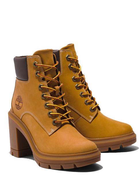 TIMBERLAND ALLINGTON Stivaletto stringato con tacco in nabuk wheat - Scarpe Donna