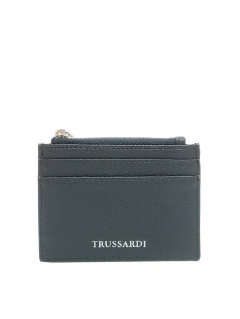 TRUSSARDI NEW IRIS Porta carte con zip blue - Portafogli Donna