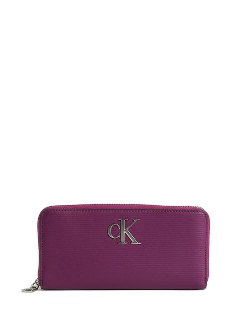 CALVIN KLEIN CK JEANS Minimal Monogram  Portafoglio Zip Around amaranth - Portafogli Donna