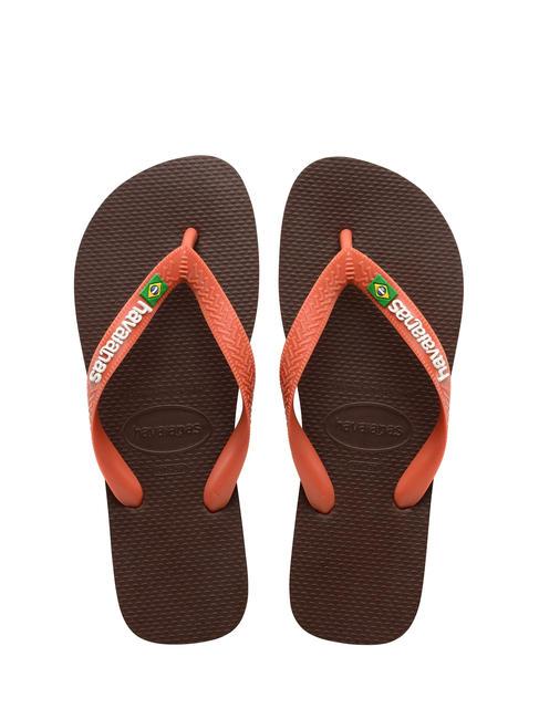 HAVAIANAS BRASIL LOGO Infradito  dark brown/ceramic - Scarpe Unisex