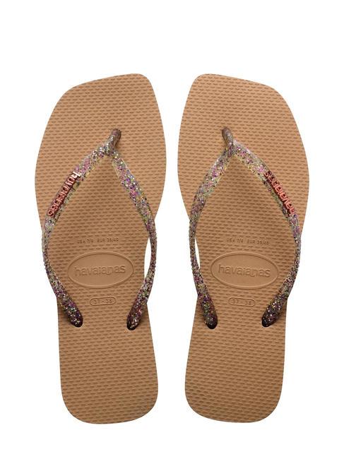 HAVAIANAS SQUARE LOGO Infradito rose/gold - Scarpe Donna