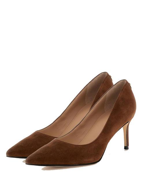 GUESS BRAVO Décolleté in pelle suede brown - Scarpe Donna