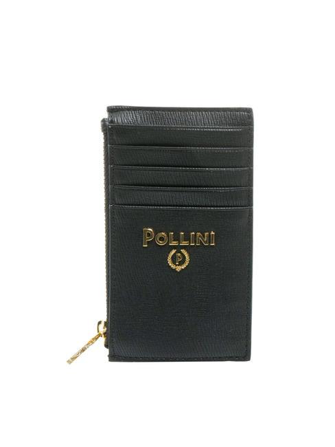 POLLINI GRAINED Porta carte piatto con zip Nero - Portafogli Donna