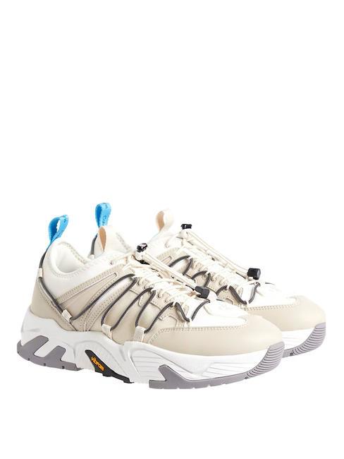 CALVIN KLEIN CK JEANS CHUNKY RUNNER Sneakers Running creamy white/black/blue atoll - Scarpe Uomo