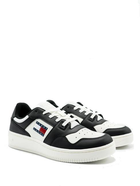 TOMMY HILFIGER TOMMY JEANS Retro Basket Essential Sneakers in pelle black / ecru - Scarpe Donna